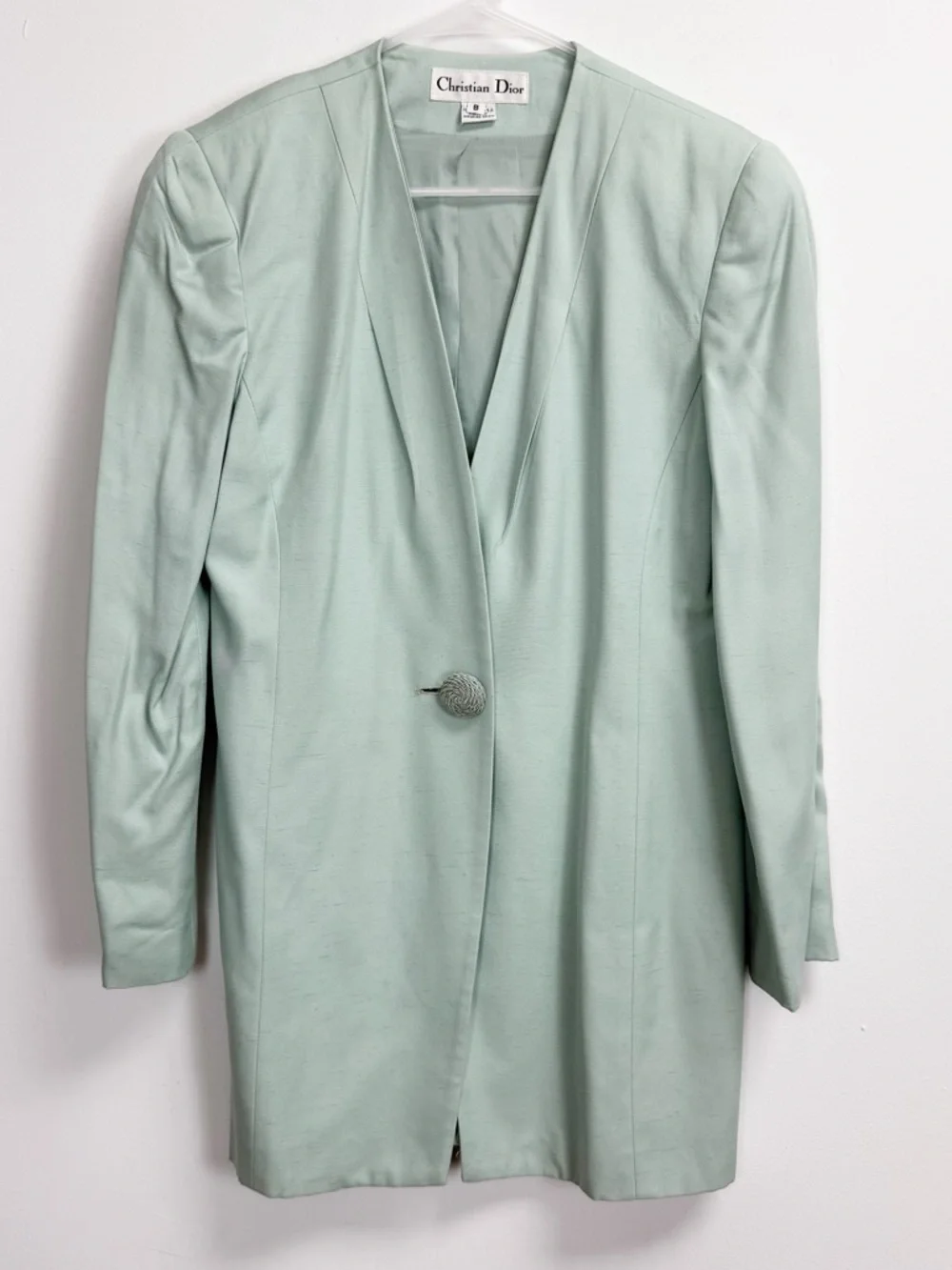 VTG Christian Dior Blazer Jacket Womens 8 Blue Green USA Made